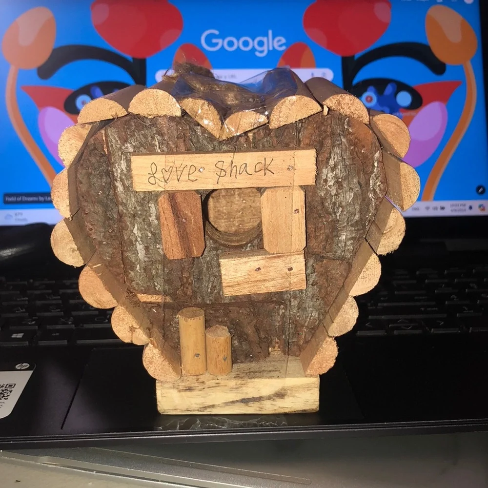 Heart Shaped Wooden Bird House 🏠